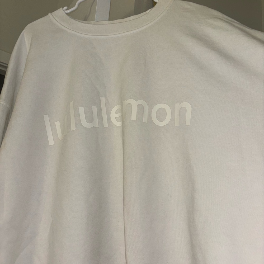White LuluLemon Perfectly Oversized Crew